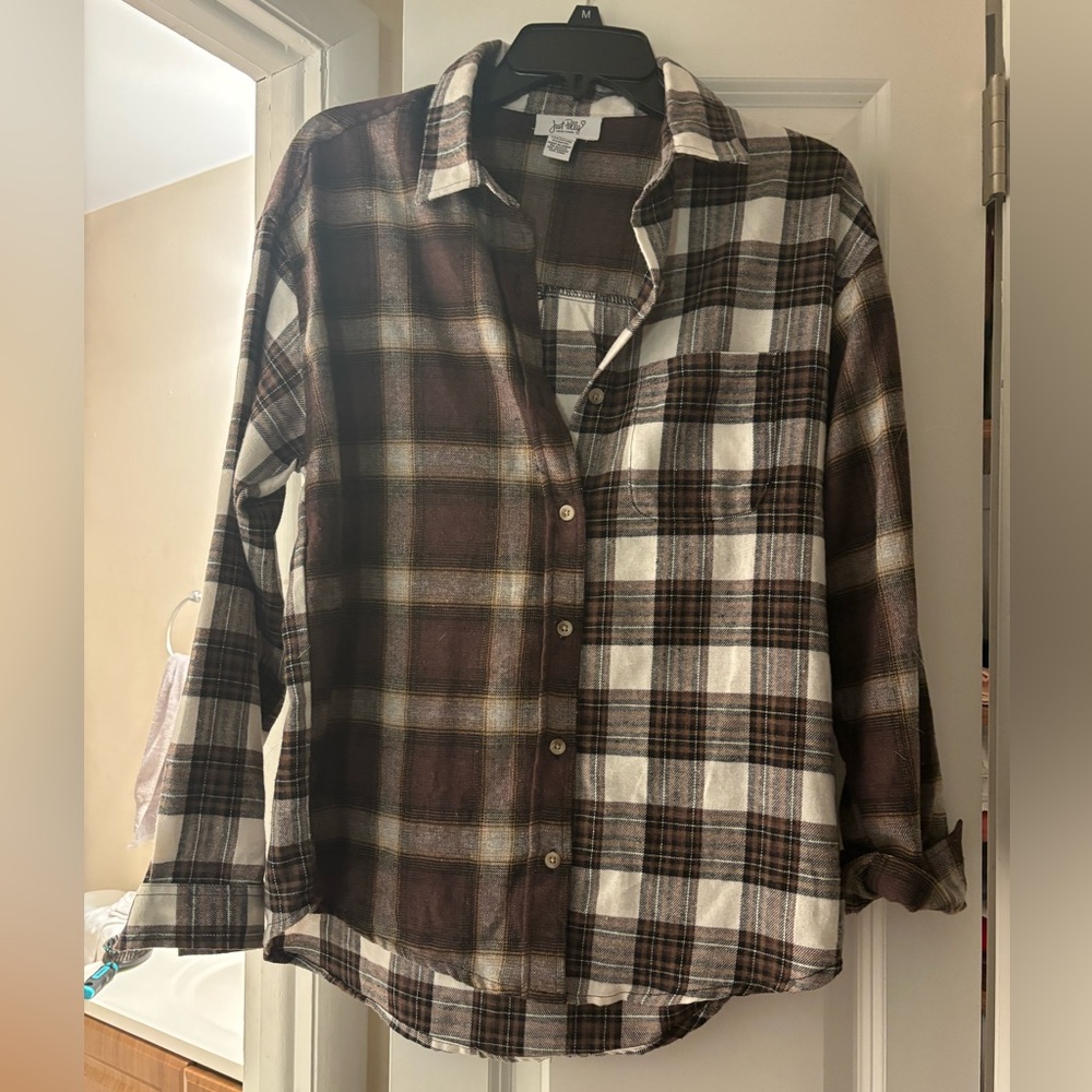 Brown plain flannel size medium